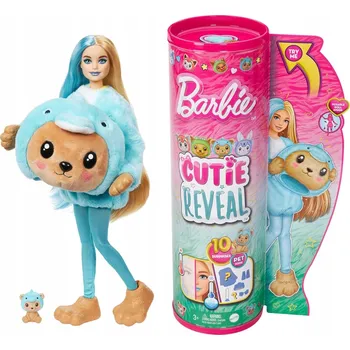 Panenka BARBIE CUTIE REVEAL PANENKA V PŘEVLEKU MEDVÍDKA DELFÍNA