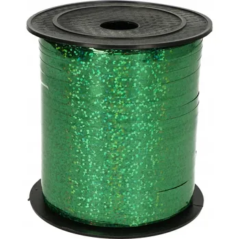 Balónek VÁZACÍ STUHA NA BALÓNKY ZELENÁ HOLOGRAFICKÁ 200M