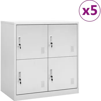 Šatní skříň zahrada-XL Uzamykatelné skříně 5 ks světle šedé 90 x 45 x 92,5 cm ocel 3095227
