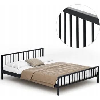 Postel Manželská postel kovová Komin-Expert 140x200 černá