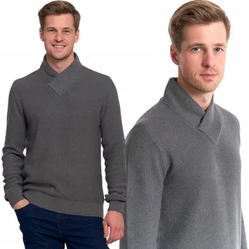 Pánský svetr Moraj Pánský elegantní svetr šedý s výstřihem do V, velikost L