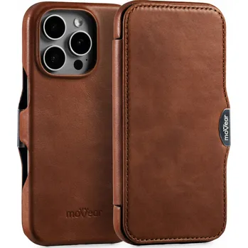 Pouzdro na mobilní telefon Pouzdro s klopou moVear pro Apple iPhone 16 Pro, hnědé