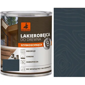 Lak na dřevo Lazurovací lak na dřevo 3v1 DRAGON 700ml ANTRACIT