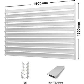 Zahradní stavba Hahn Holz Set pro venkovní žaluzie z hliníku RAL 9003 (bílá): V:1500mm, Š:1500mm