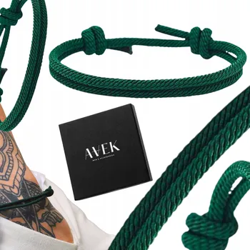 Náramek PÁNSKÝ NÁRAMEK ZELENÝ NASTAVITELNÝ PARACORD LEHKÝ JAKO DÁREK PRO NĚJ