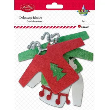 Vánoční dekorace Filcové vánoční ozdoby - oblečení, 4 ks, Craft
