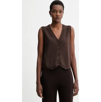 Dámská vesta Vlněná vesta Sessun dámská, hnědá barva, 25109008 88X, vel. M
