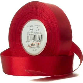 Stuha ALIGA stuha 25/32m -24 červ.tm. hladká