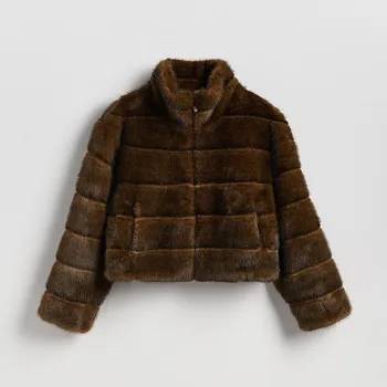 Dámský kabát Reserved - Bunda z imitace kožešiny - vícebarevná - 705HD-MLC - 705HD-MLC-L