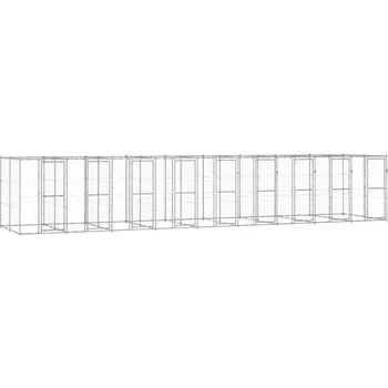 ohrádka pro psa zahrada-XL Venkovní psí kotec pozinkovaná ocel 21,78 m² 3082289