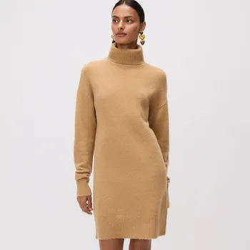 Dámské šaty Reserved - Šaty s&nbsp;příměsí vlny - kávová - 115EU-84X - 115EU-84X-XS