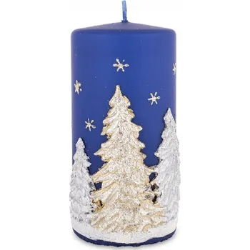Svíčka Parafínová Dekorovaná Svíčka Tradiční Vánoční Ozdobná 14cm Průměr 7cm