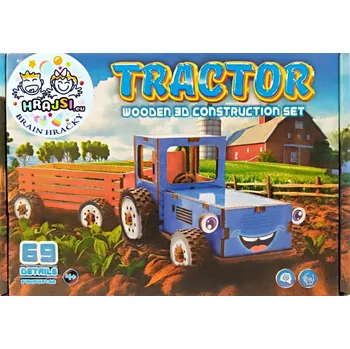 ostatní stavebnice "Traktor" - dřevěná 3D stavebnice