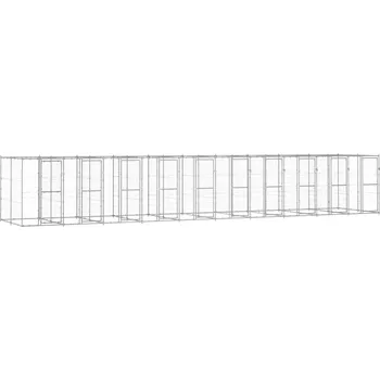 ohrádka pro psa zahrada-XL Venkovní psí kotec pozinkovaná ocel 24,2 m² 3082290