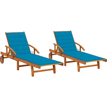 Zahradní lehátko zahrada-XL Zahradní lehátka s poduškami 2 ks masivní akáciové dřevo 3077334