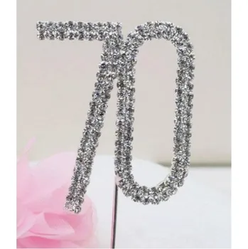 Party dekorace Zápich do dortu diamantový 12 cm - číslo 70