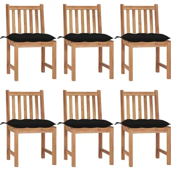 zahrada-XL Zahradní židle 6 ks s poduškami masivní teak 3073137
