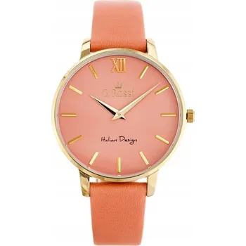 Hodinky DÁMSKÉ HODINKY Růžové kožený opasek G. ROSSI G.R12177-5E2 + KRABIČKA