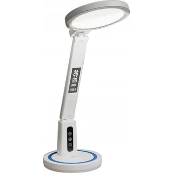 Lampička LED stolní lampička DL-02 bezdrátová s hodinami bílá