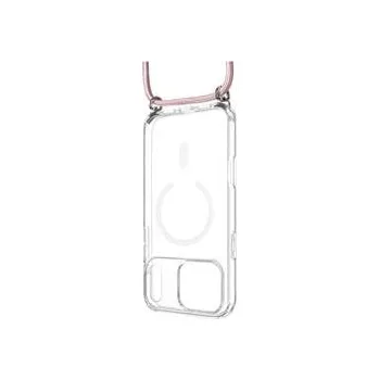 Pouzdro FIXED MagPure Neck s růžovou šňůrkou na krk pro Apple iPhone 17 Pro