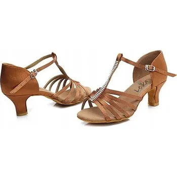 Dámské lodičky Lelka taneční boty na latino 227 - 5 cm podpatek - HNĚDÉ, velikost 40