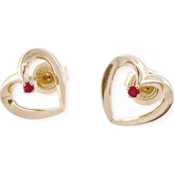 Náušnice Leru Jemné zlaté náušnice s Rubínem