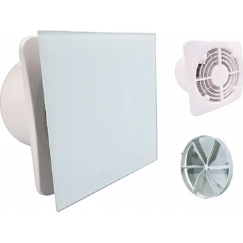 Domácí ventilátor Koupelnový ventilátor Vents group Wentylator fi 150 standard panel białe szkło 150 mm