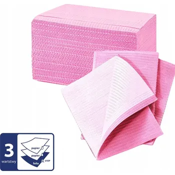 Papírový ubrousek Podložky pod ruce na manikúru s fólií, ochranné, stříhané, 33x45cm RŮŽOVÉ 50 Ks.