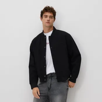 Pánský bomber Reserved - Džínová bunda bomber - černý - 858EM-99J - 858EM-99J-M