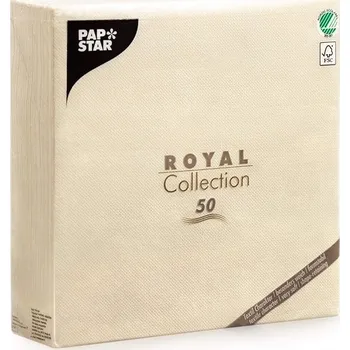 Papírový ubrousek UBROUSKY AIRLAID ŠAMPAŇSKÁ BÉŽOVÁ VLIESOVÁ PREMIUM PAPSTAR 40x40cm 50 KS