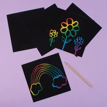 kreativní sada DUHOVÉ stírací losy pro scrapbooking, 10 ks