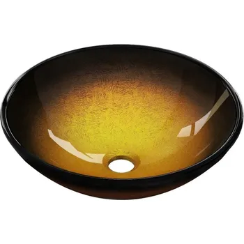 Umyvadlo Mexen Mira skleněné umyvadlo na desku 42 x 42 cm, tmavě zlaté - 24124251 Koupelnové umyvadla