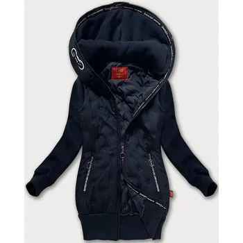 Tmavě modrá dámská mikino-bunda s kapucí LHD (AMG-162A) odstíny modré XL (42)