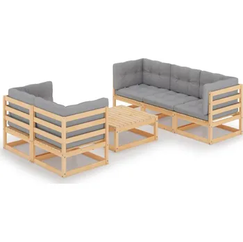 Zahradní sestava zahrada-XL 6dílná zahradní sedací souprava s poduškami masivní borovice 3076379