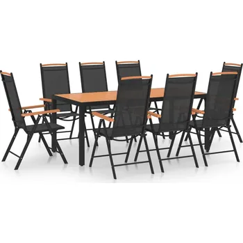 Zahradní sestava zahrada-XL 9dílný zahradní jídelní set hliník černý 3070630