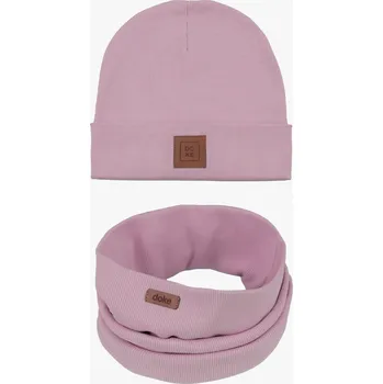 Módní doplněk Doke Set Bavlněná čepice a nákrčník organic ed orchid