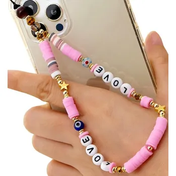 Camerazar Přívěsek na telefon, šňůrka na léto, korálky, klíčenka, perly