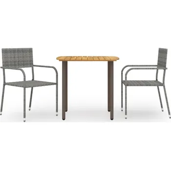 Zahradní sestava zahrada-XL 3dílný zahradní jídelní set polyratan šedý 3072488