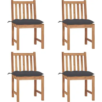 zahrada-XL Zahradní židle 4 ks s poduškami masivní teak 3073103