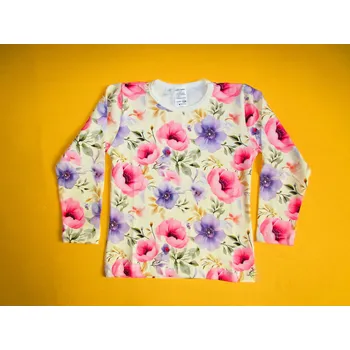 Dívčí tričko Arex, ČR Dívčí tričko dlouhý rukáv Květiny fototisk 1 Barva: smetanová, Velikost: 104