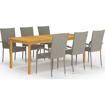 Zahradní sestava zahrada-XL 7dílný zahradní jídelní set šedý 3067879