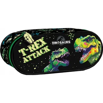 Penál Penál – penál, pevné, s vnitřní klopou, motiv Dinosaurus, 20 cm, značka Derform