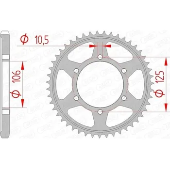 Nářadí na motocykly 86605-42 ROZETA ZADNÍ MOTO. OCELOVÁ ČERNÁ AFAM