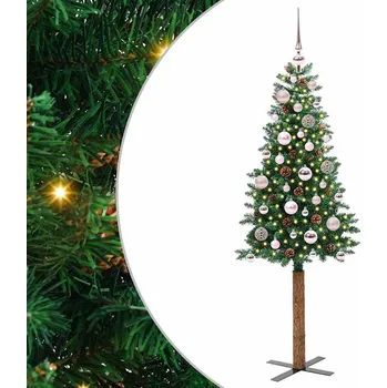 Vánoční stromek zahrada-XL Úzký vánoční stromeček s 150 LED diodami Zelená 150 cm 3394853