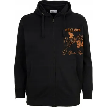 Pánská mikina 6XL Big Men Velká mikina s kapucí Černá Nápisy