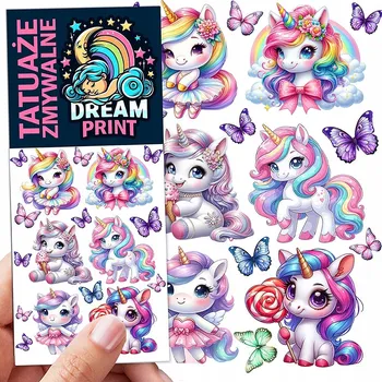 Odstranitelné tetování DOČASNÉ OMYVATELNÉ TETOVÁNÍ PRO DĚTI JEDNOROŽCI