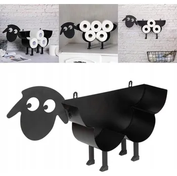 OVCE BERAN STOJAN NA TOALETNÍ PAPÍR SEDM ROLIČEK ČERNÝ LOFT KOVOVÝ