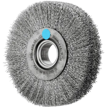 Brusný kotouč Pferd 43701120 | Rotační kartáč široký, univerzální, zvlněný drát POS RBU 12528/14 INOX 0,30