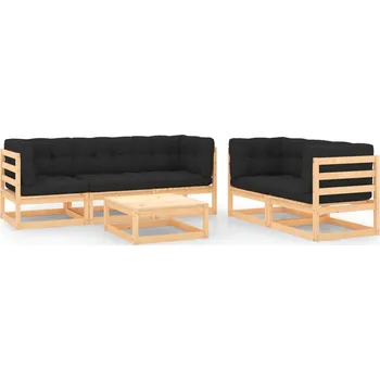 Zahradní sestava zahrada-XL 6dílná zahradní sedací souprava s poduškami masivní borovice 3083743