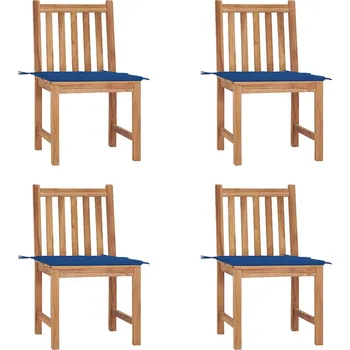 zahrada-XL Zahradní židle 4 ks s poduškami masivní teak 3073098
